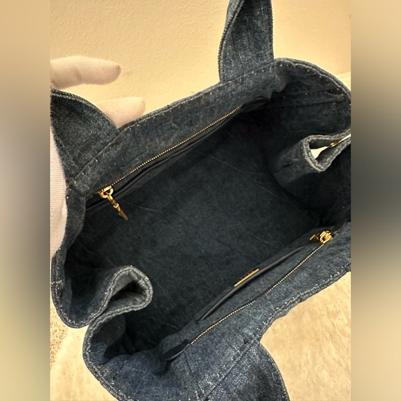 SOLD Prada Denim Canapa Logo Tote Blue - Picture 6 of 11